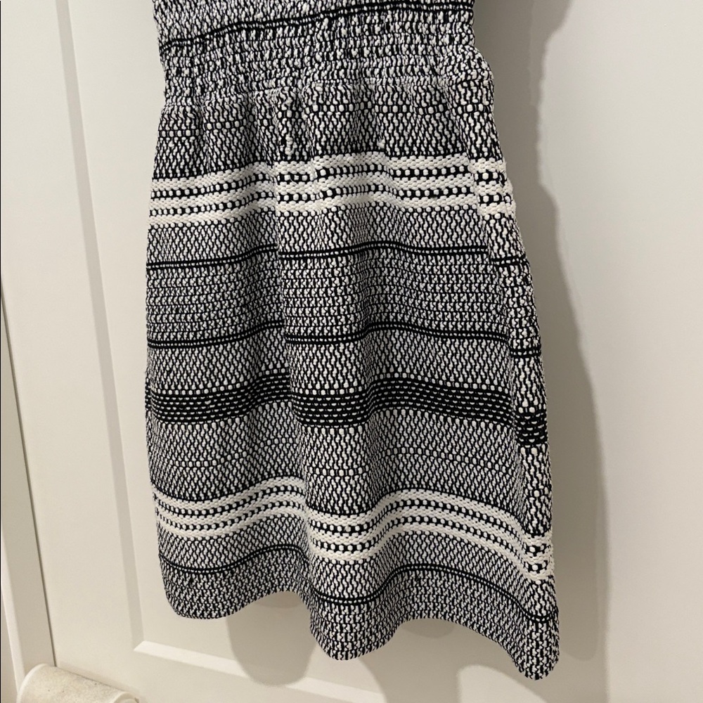 NWT [Maje] Jacquard Striped Fringe Short-Sleeve Mini Dress Women’s US L / FR 3 - Picture 7 of 13